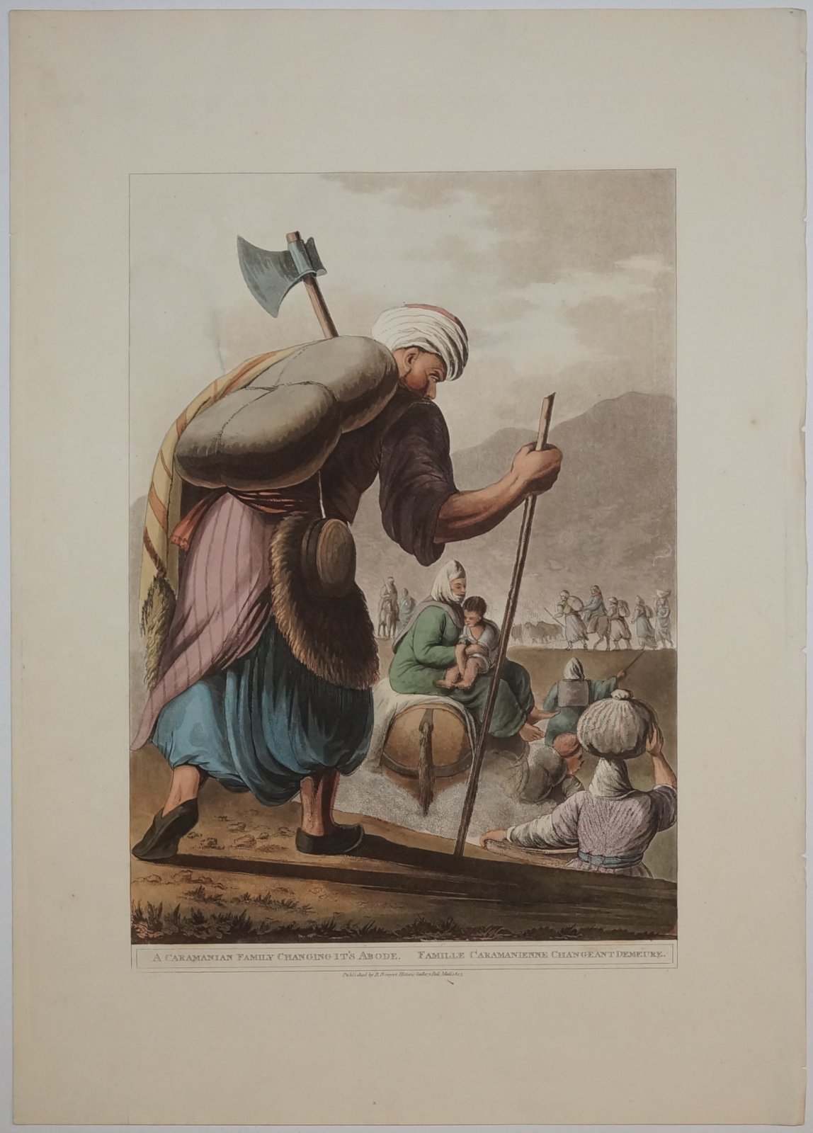 Семья турков-караманцев (акватинта Луиджи Майера, 1803) — виды и быт Османской Каромании