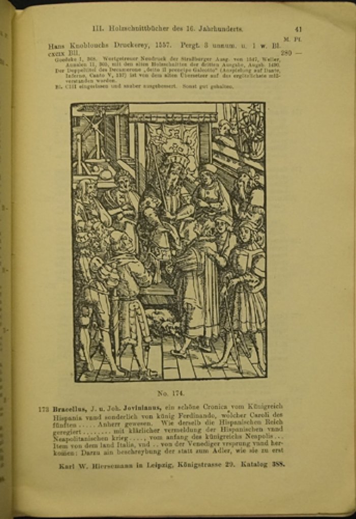 Инкунабулы и иллюстрированные издания XVI века: каталог №388 (1910)