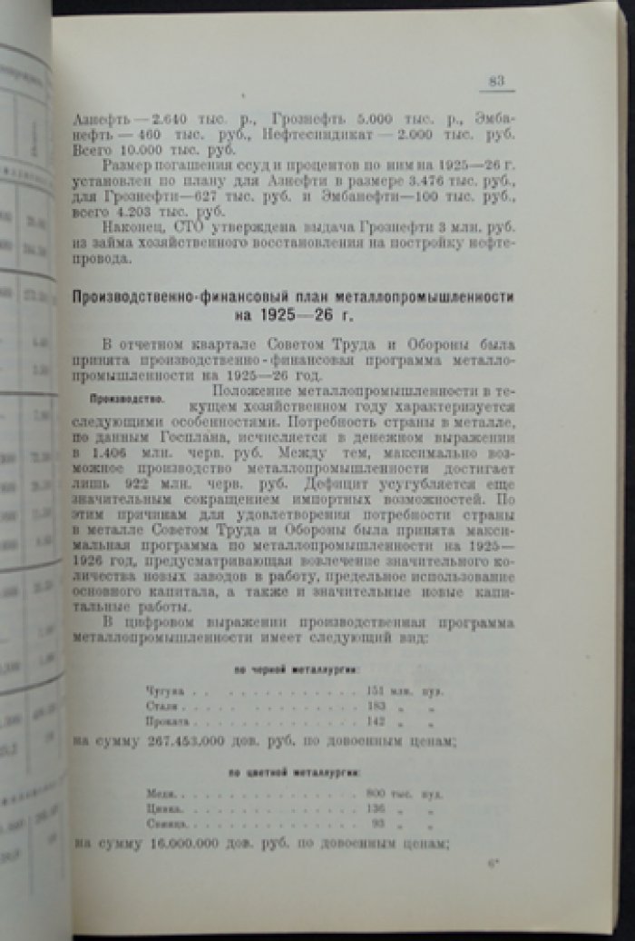 Деятельность СНК и СТО СССР (II квартал 1925/26): сводные экономические материалы за январь—март