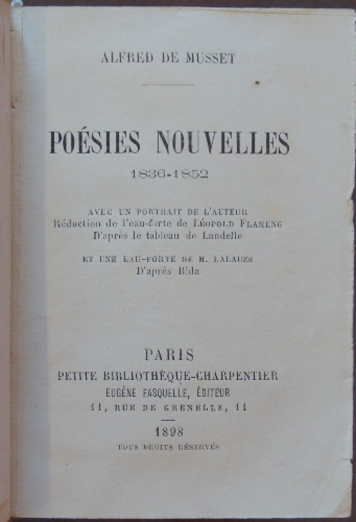 Мюссе А. де — Поэтические новеллы (1836–1852). С портретом на фронтисписе