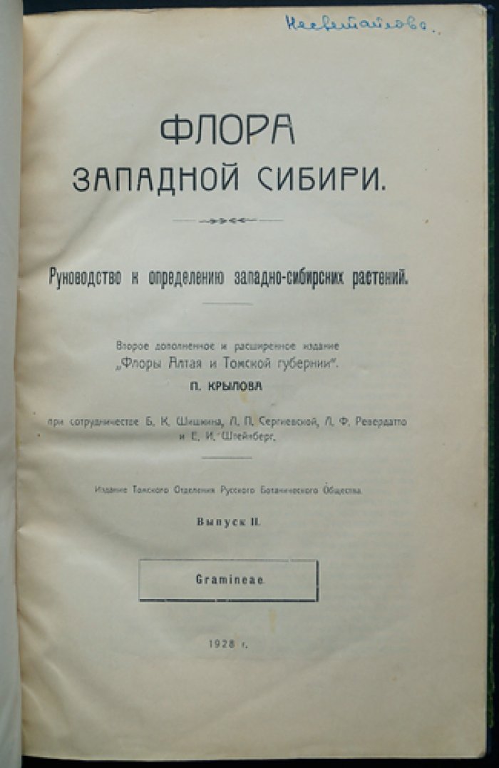 Крылов П. Н. Флора Алтая и Томской губернии. Руководство к определению западно-сибирских растений. Выпуск II: Gramineae (злаки). Второе дополнительное издание