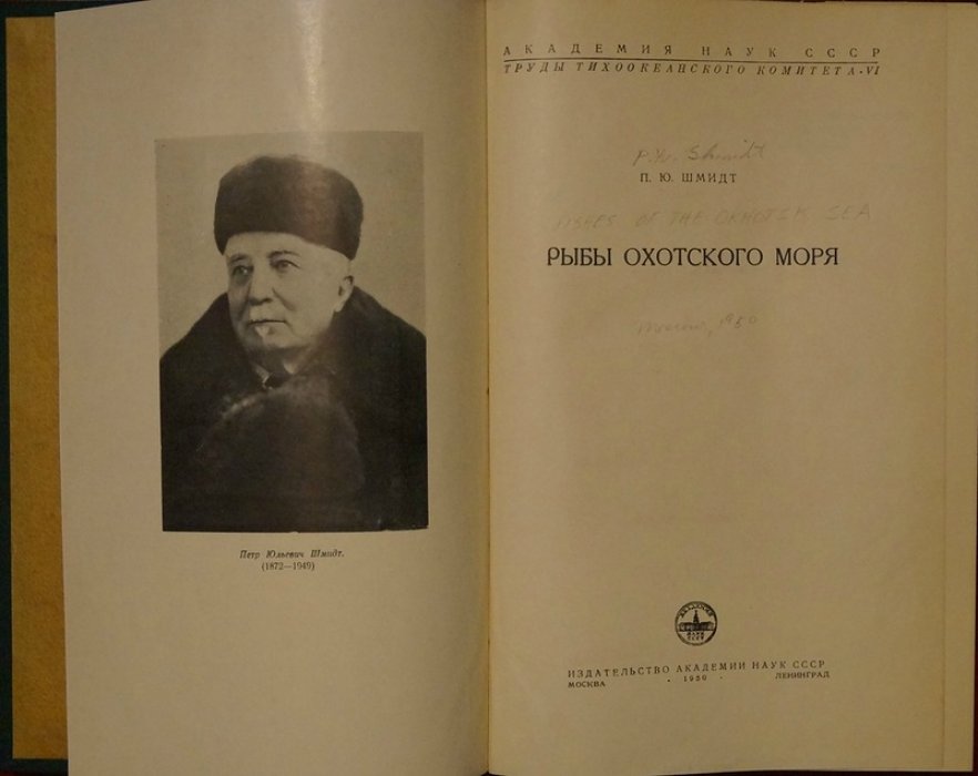 Рыбы Охотского моря: первый опыт ихтиофаунистического описания (Труды Тихоокеанского комитета АН СССР, вып. VI)