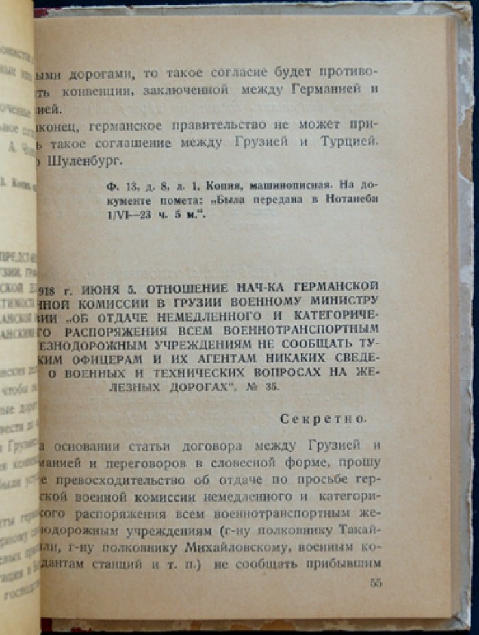 Германские оккупанты в Грузии в 1918 году: документы и материалы о разведке, шпионаже и бесчинствах оккупационных войск
