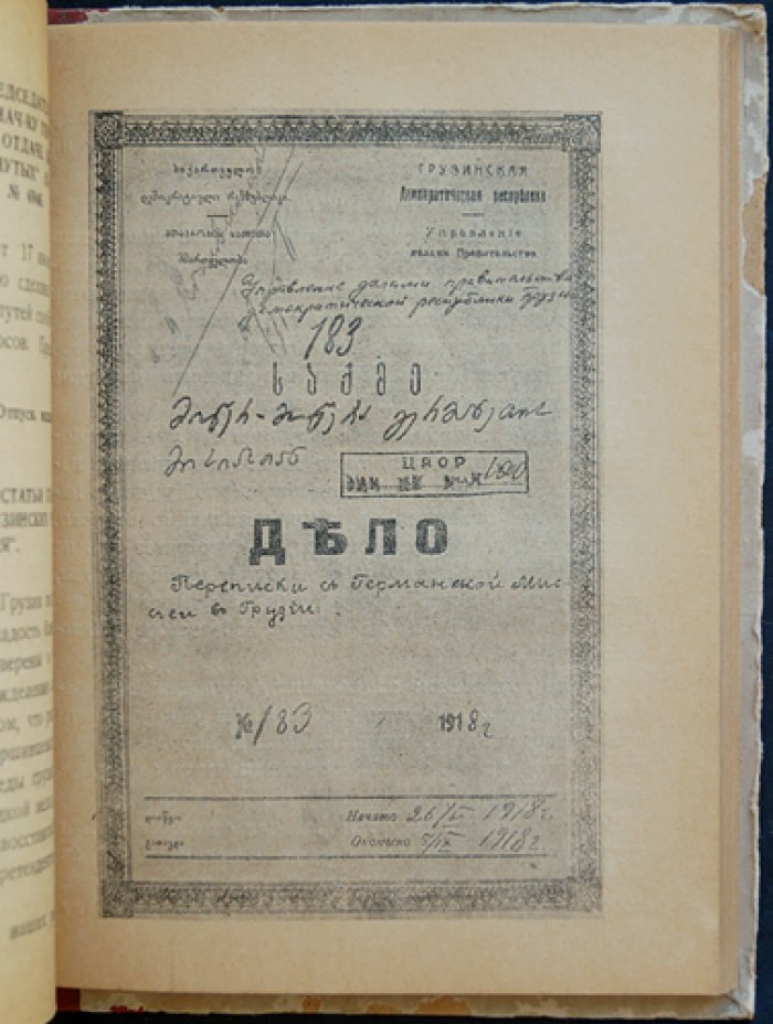 Германские оккупанты в Грузии в 1918 году: документы и материалы о разведке, шпионаже и бесчинствах оккупационных войск