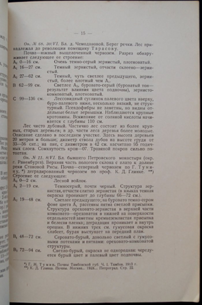 Данные геоботанических исследований в Раненбургском уезде Рязанской губернии (1926 г.)