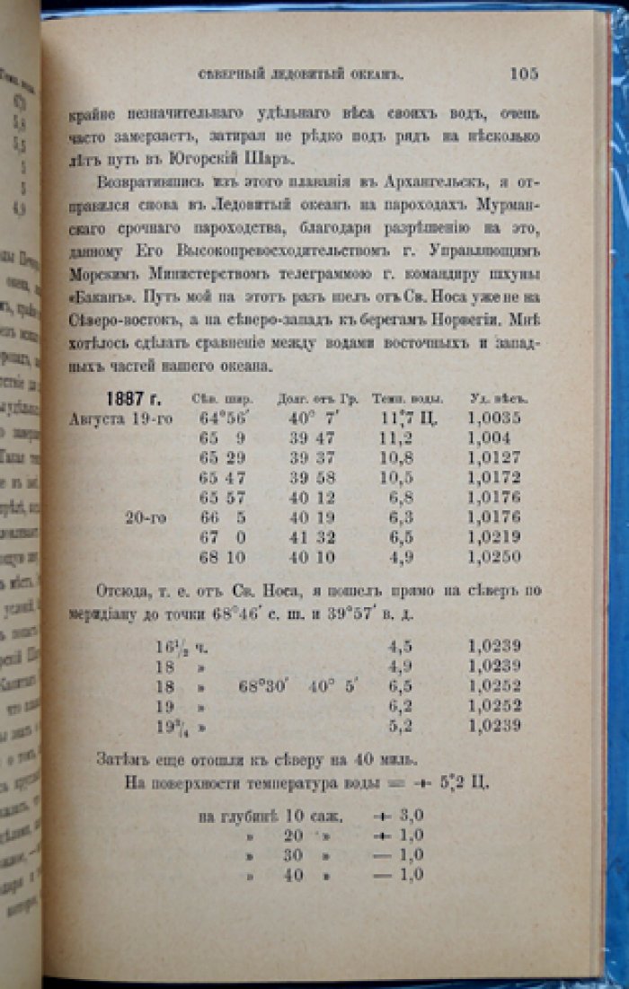 Северный Ледовитый океан: гидрологические материалы за 1889–1893 гг. (Записки Императорского Русского Географического Общества, т. 34, № 1)