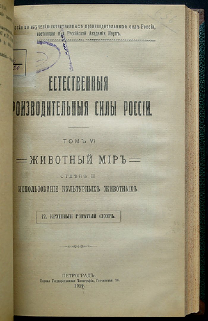 Естественные производительные силы России. Животный мир: позвоночные — рыбы — крупный рогатый скот — рыбоводство — домашняя птица (полный комплект 5 выпусков)