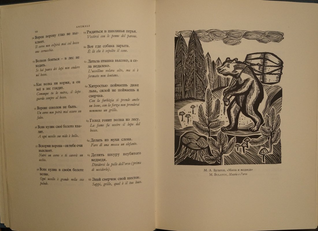 Proverbi della Russia: Русские пословицы в итальянском переводе (иллюстрированное библиофильское издание, 1968)