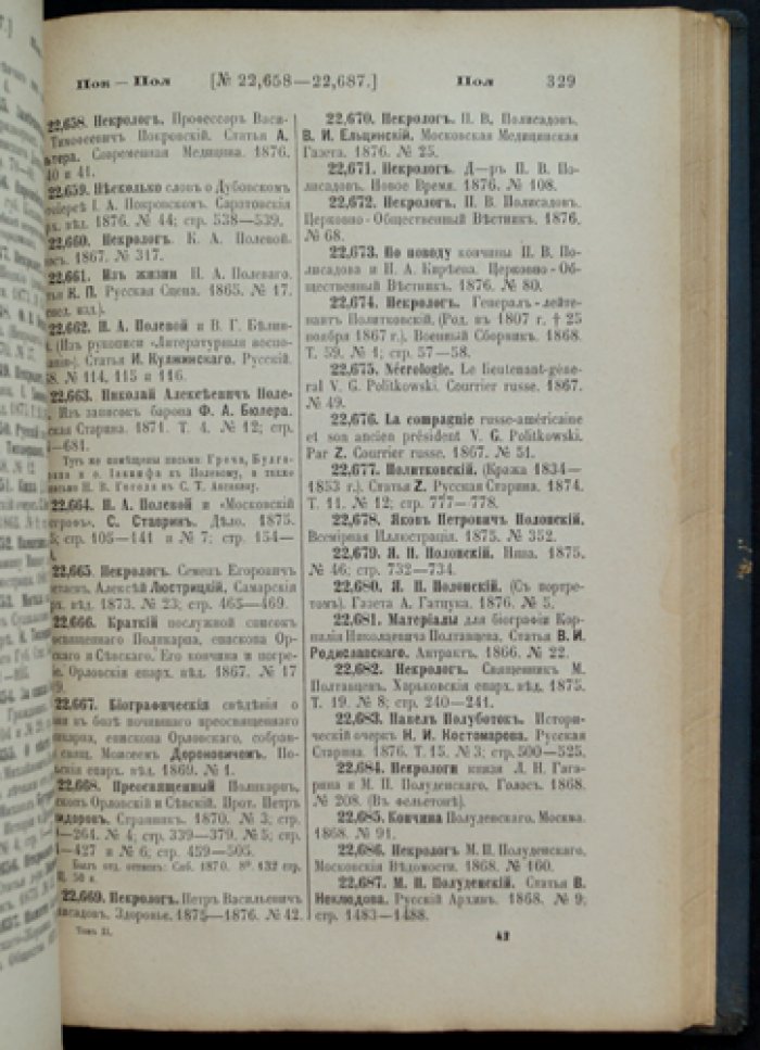 Русская историческая библиография (1865–1876 гг.). Том II. Биографические сведения, некрологи и списки русских и иностранных деятелей. Выпуск №10 037–26 249