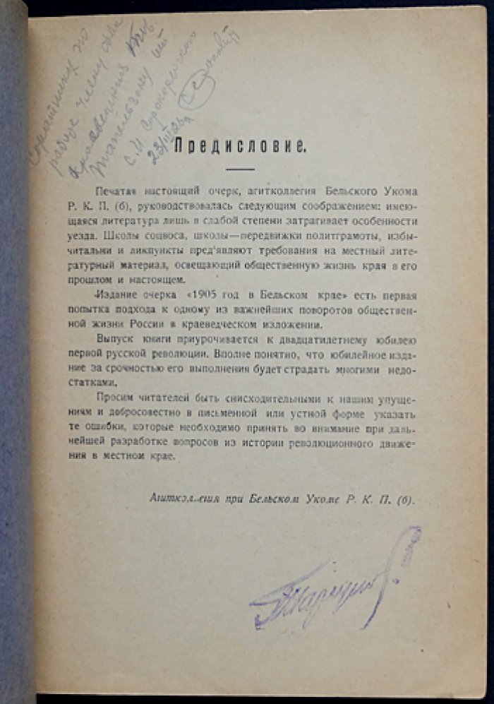 1905 год в Бельском крае: исторический очерк революционного движения 1905–1906 годов в Бельском уезде Смоленской губернии