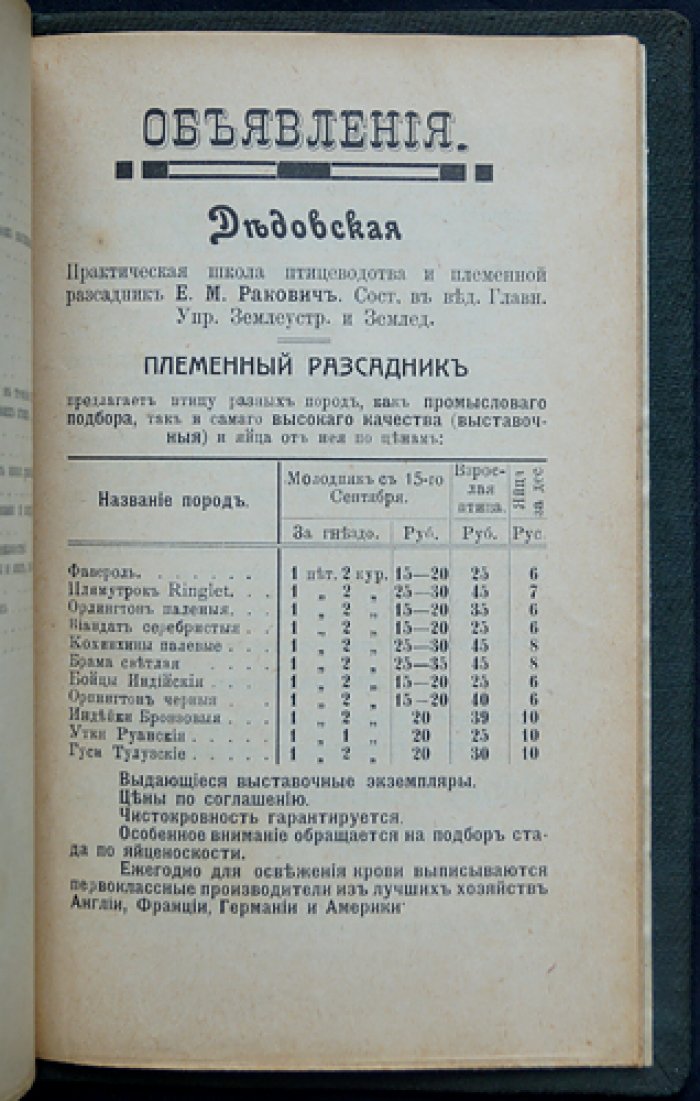 Записная книжка птицевода (1912) — практическое руководство по ведению хозяйства