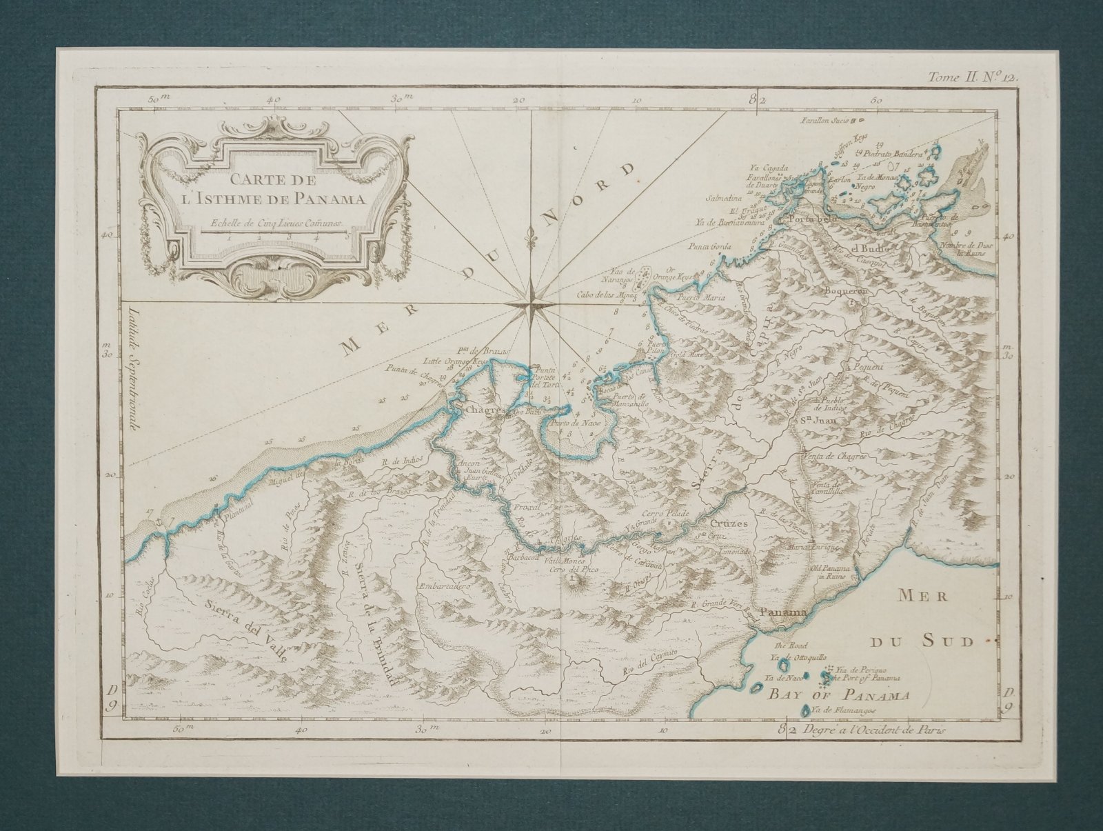 Карта Панамского перешейка — «Carte de l’Isthme de Panama» (гравюра на меди, акварельная подкраска, 1764)