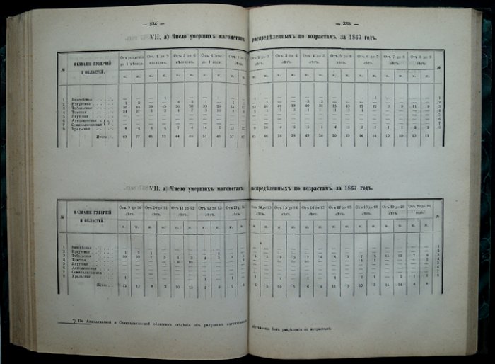 Движение населения в Российской Империи за 1867 год (статистический временник)
