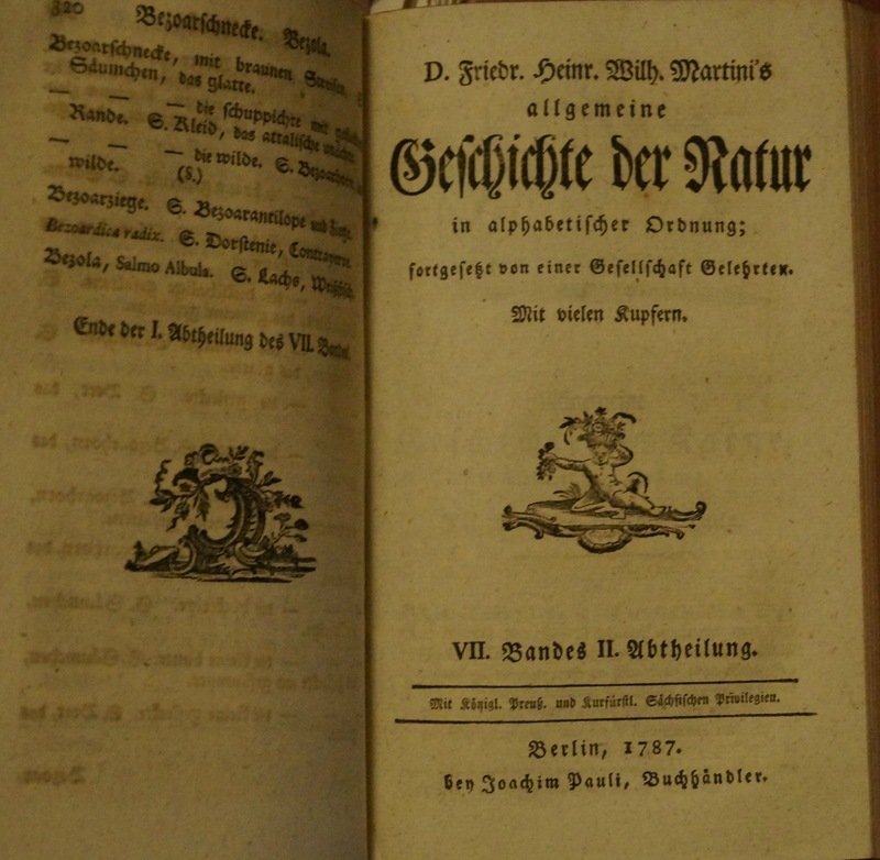 Общая история природы в алфавитном порядке. Том VII (немецкое издание 1787 года)
