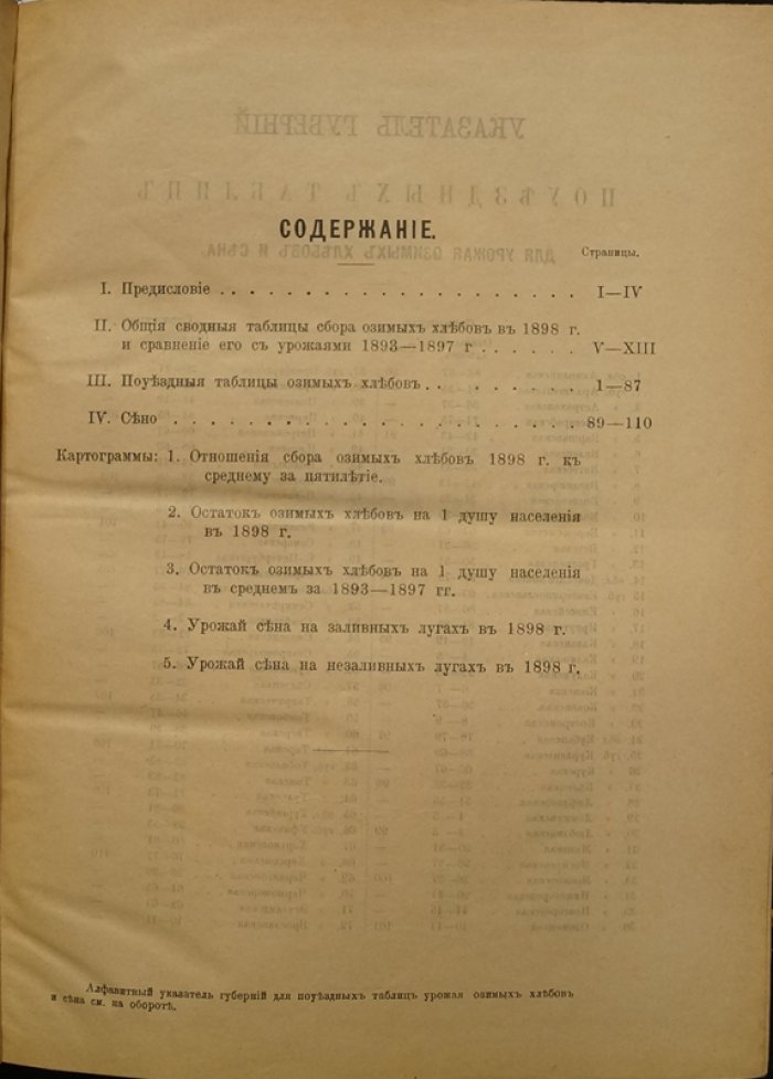 Урожай 1898 года. Год шестнадцатый. Статистическое описание по губерниям и уездам (две части: озимые хлеба и сено; яровые хлеба, картофель, лен и конопля)