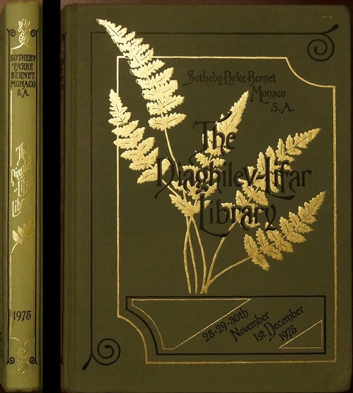 Библиотека Дягилева—Лифаря. Аукционный каталог Sotheby Parke Bernet, Monaco S.A. Сотби Парк Бернет. Монако, 28–30 ноября и 1 декабря 1975 года