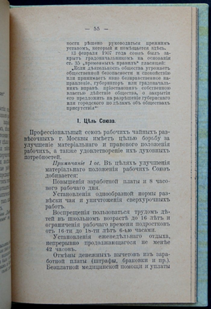 История одного союза: материалы и документы о «Профессиональном союзе рабочих чайных развесочных г. Москвы» (1905)