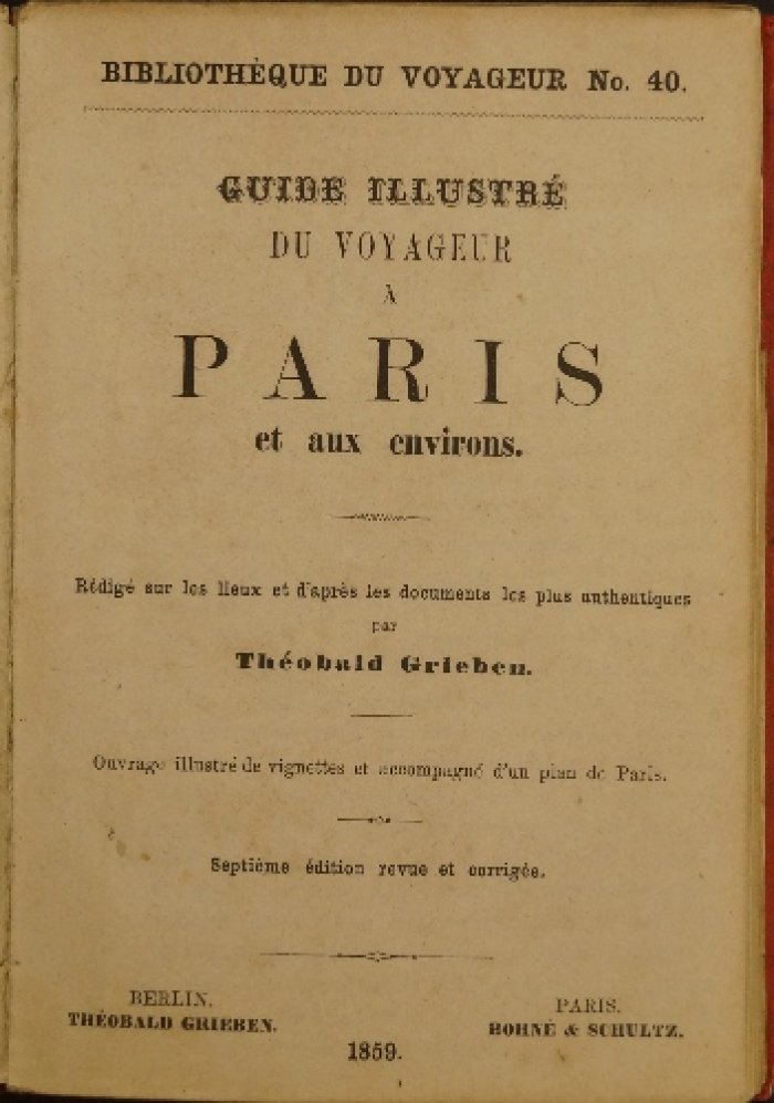 Иллюстрированный путеводитель по Парижу и окрестностям (7-е издание, 1859)