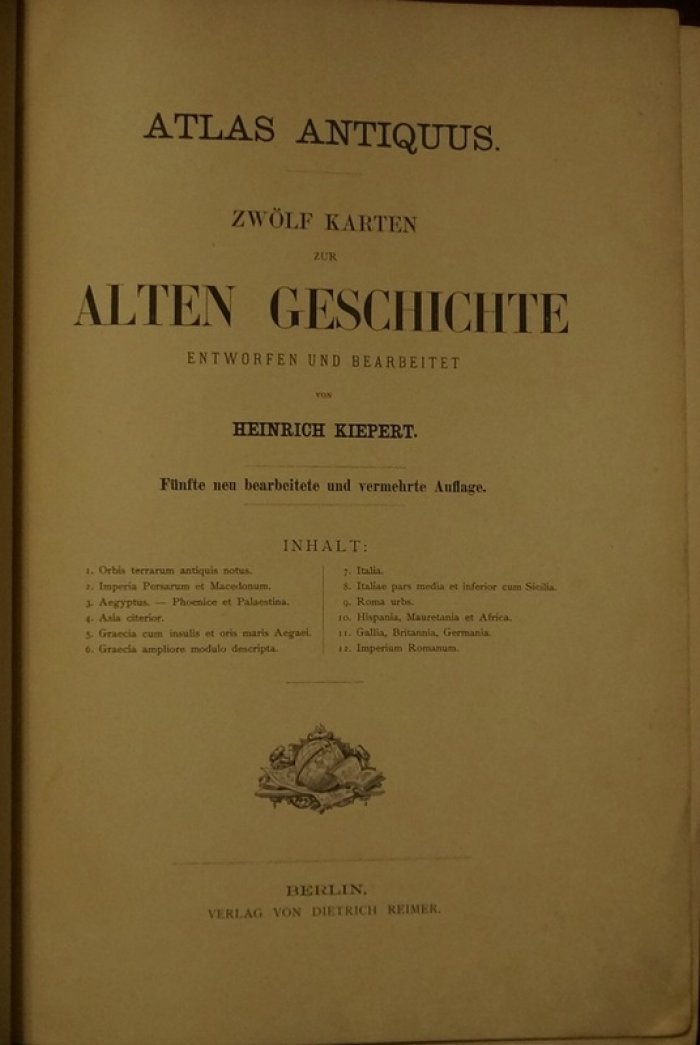 Атлас античности (Atlas Antiquus): 12 карт по древней истории. Пятое переработанное и дополненное издание Генриха Киперта