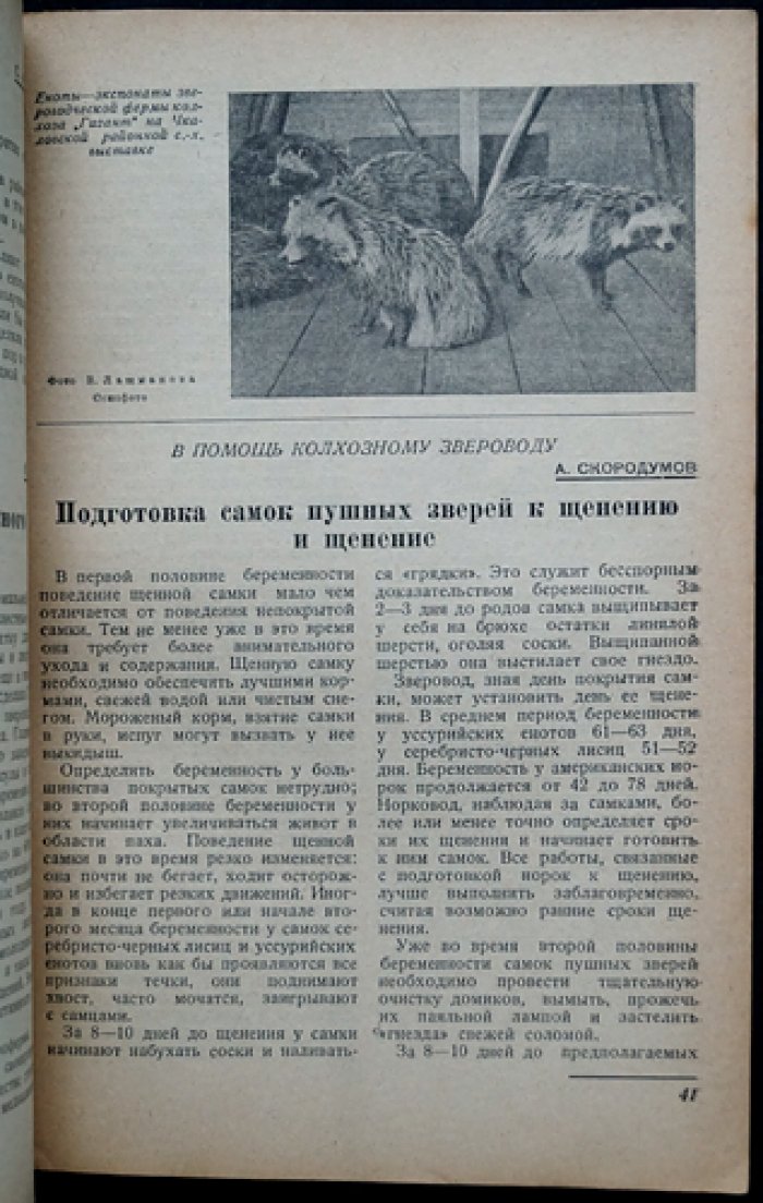 «Охотничий промысел» (№ 1, 2, 4, 5 за 1939 год) — официальный журнал Наркомзаг СССР