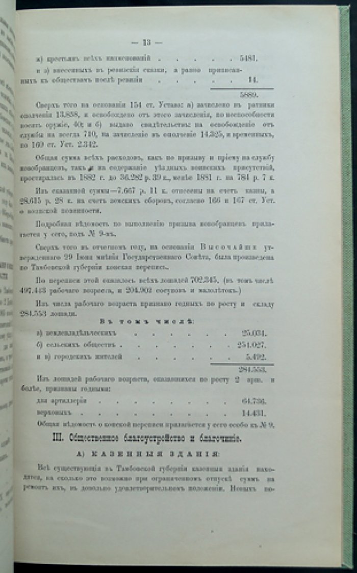 Обзор Тамбовской губернии за 1882 год: статистика, ведомости и отчёт губернатора (1883)