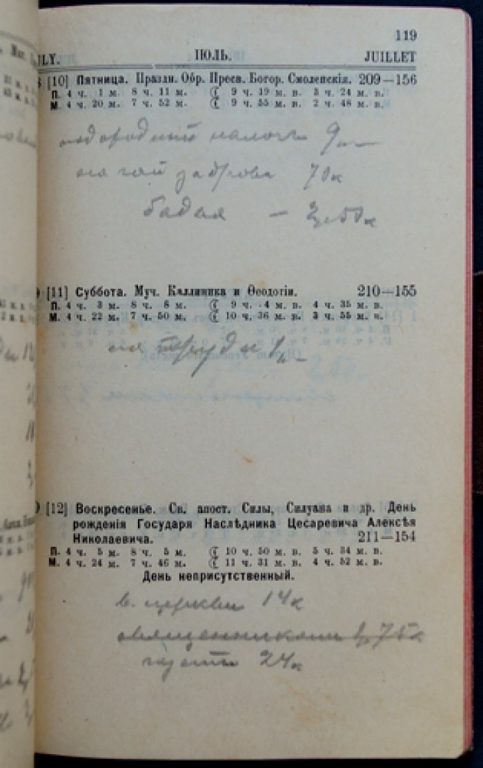 Записная книжка 1917. Расходы Михаила Васильевича Иванова (Петроград, К. Л. Риккер)