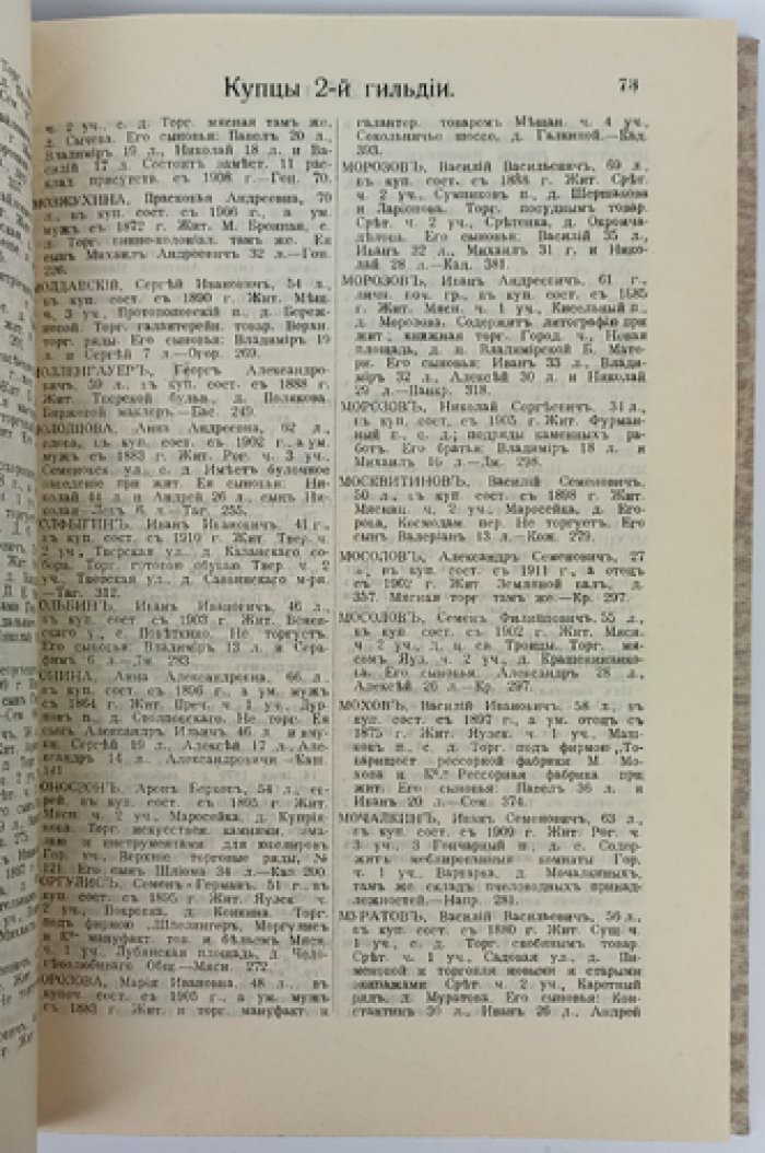 Купеческие и промысловые свидетельства Москвы на 1911 год. Справочная книга о лицах и торговых объединениях