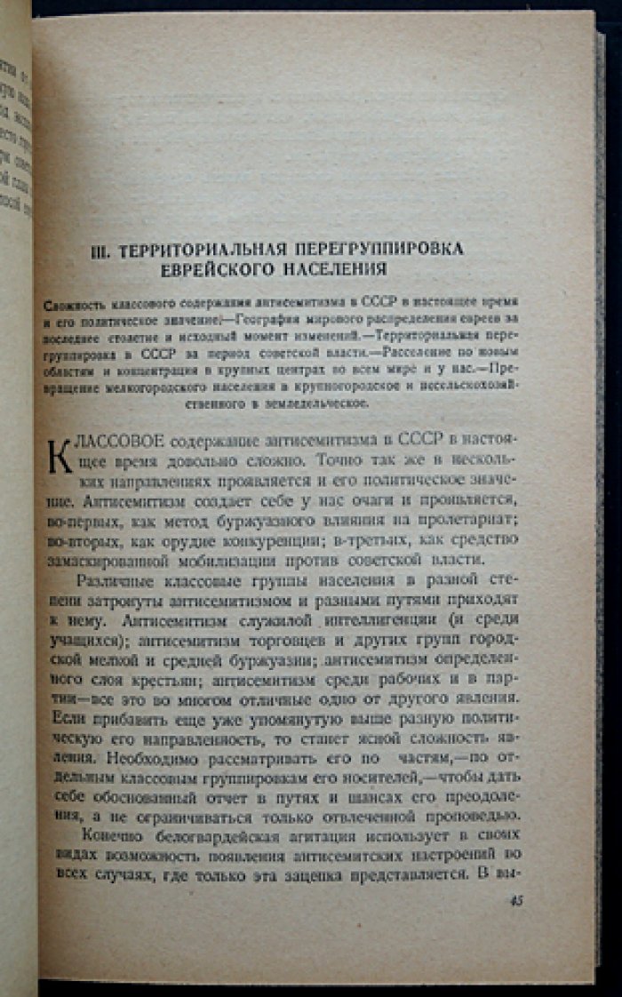 Евреи и антисемитизм в СССР: политический и экономический анализ причин (1929)