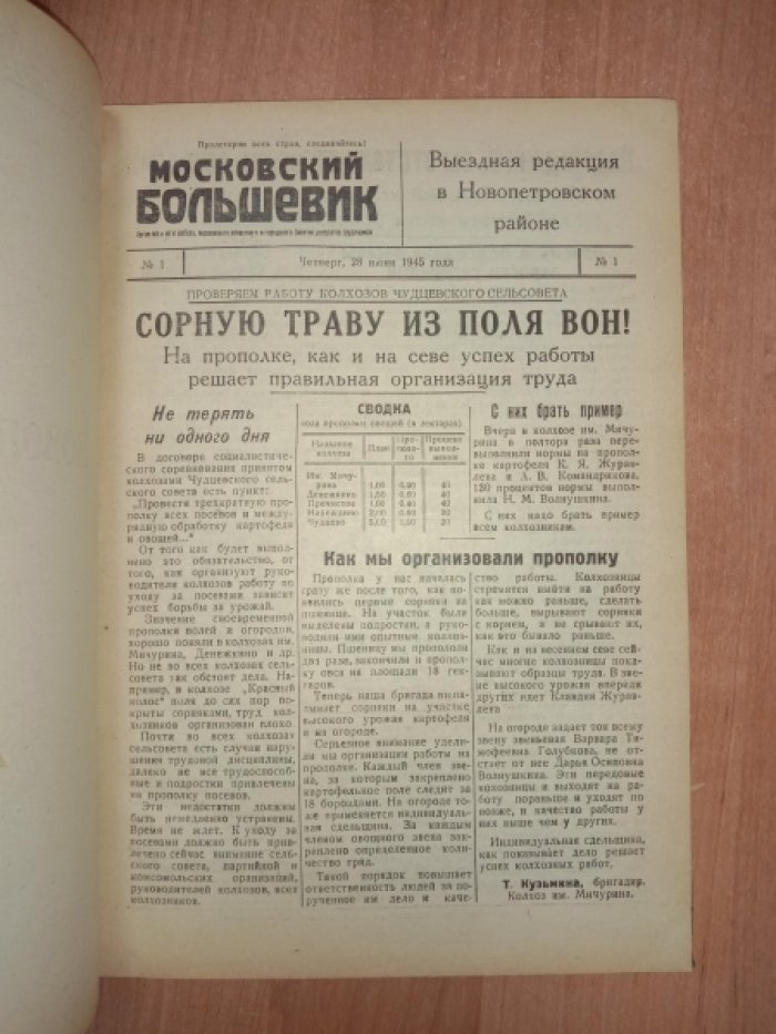 «Московский большевик» (1945) — выездная автобус-типография: комплект 65 выпусков в одном переплете