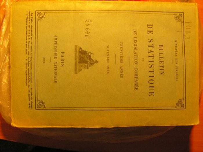 Bulletin de statistique et de Legislation comparee — подборка выпусков 1903/1906/1907 (Paris), мягкий переплёт, энциклопедический формат