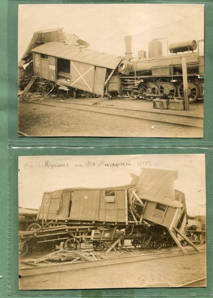 Фотографии крушения поезда на разъезде Анжерский, 1575 верста (23 июля 1908 г.)