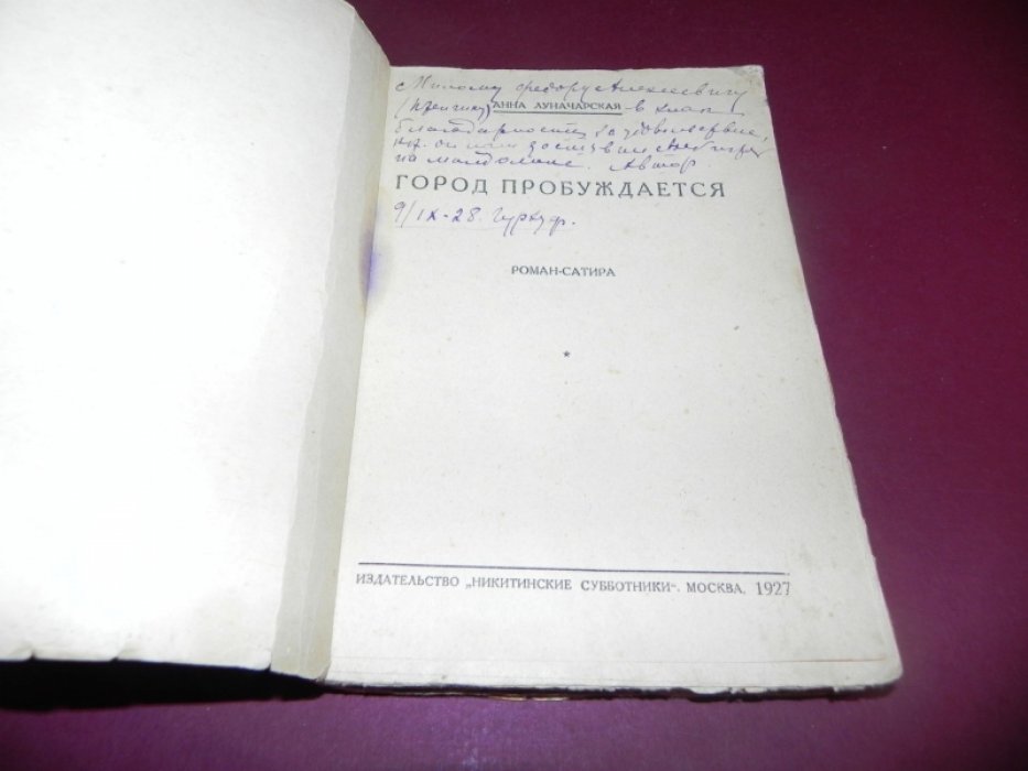 Анна Луначарская — «Город пробуждается» (роман-сатира, 1927)