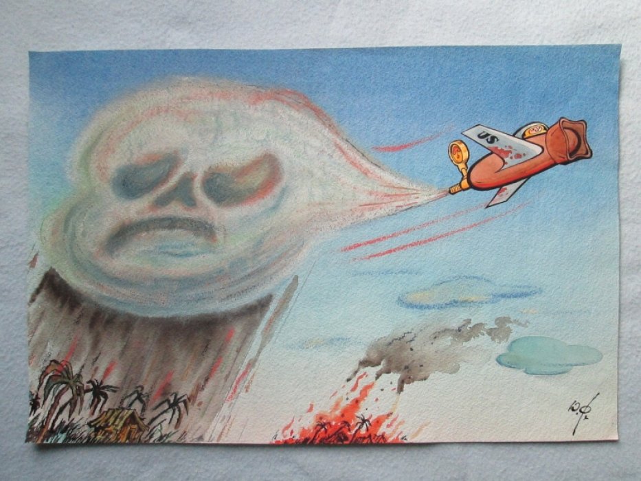 Рисунок «Вьетнам. № 2» — работа конца 1960-х — начала 1970-х (45×30 см)