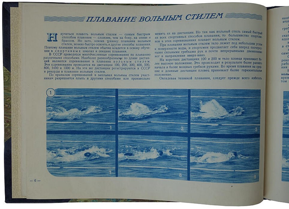Плавание: наглядное учебное пособие по технике (издание 1952 года)