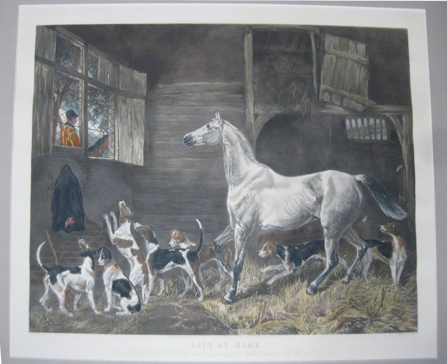 Старинная гравюра «Оставили дома» (1849 г.)